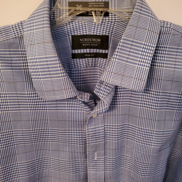 Nordstrom Other - Nordstrom Signature men's trim fit cotton dress shirt blue size 34/35. neck 16.5